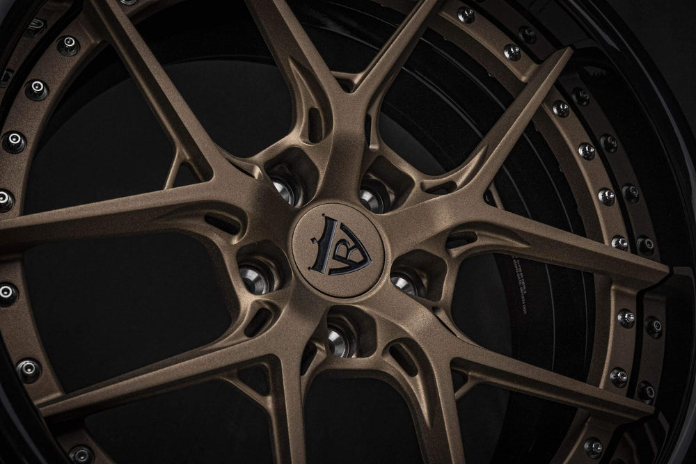 Rear angle of Chevelle 18" custom matte bronze deep dish wheels