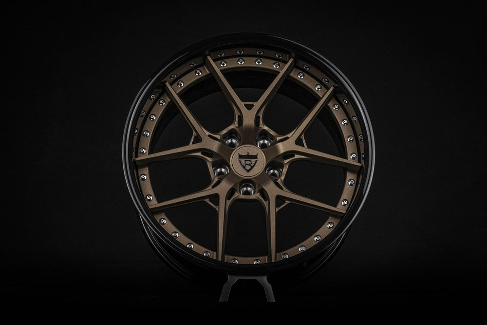 Angled view of bronze deep dish rim on Chevelle