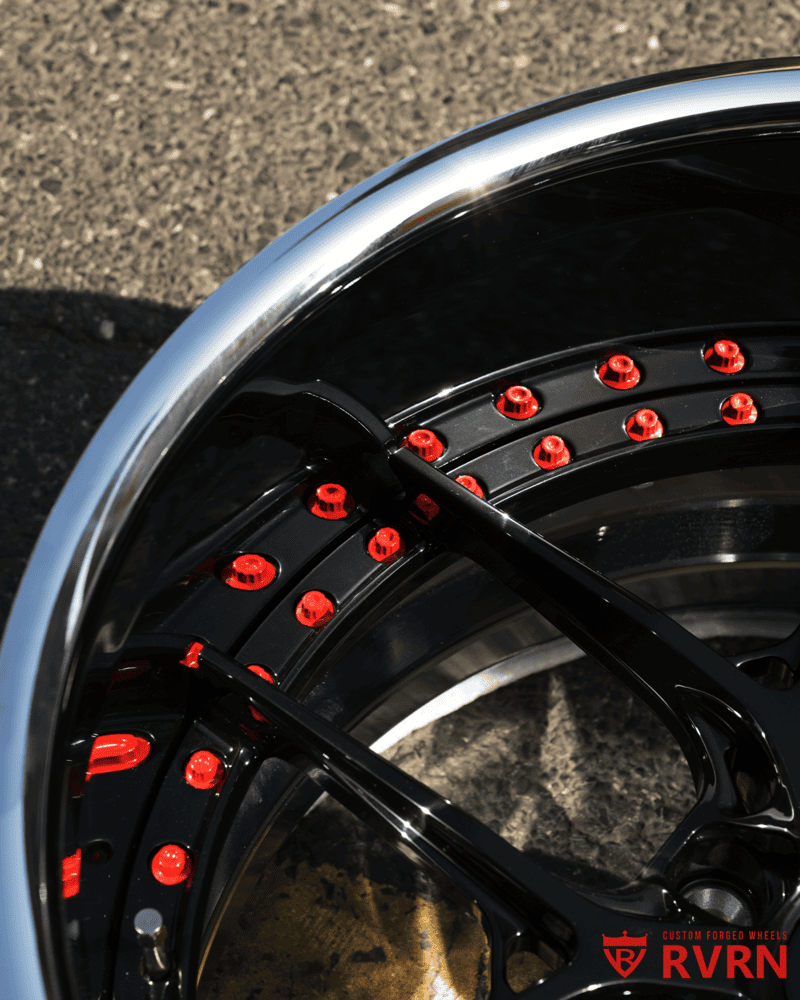 Custom spoke design on 1969 C10 forged wheels by RVRN