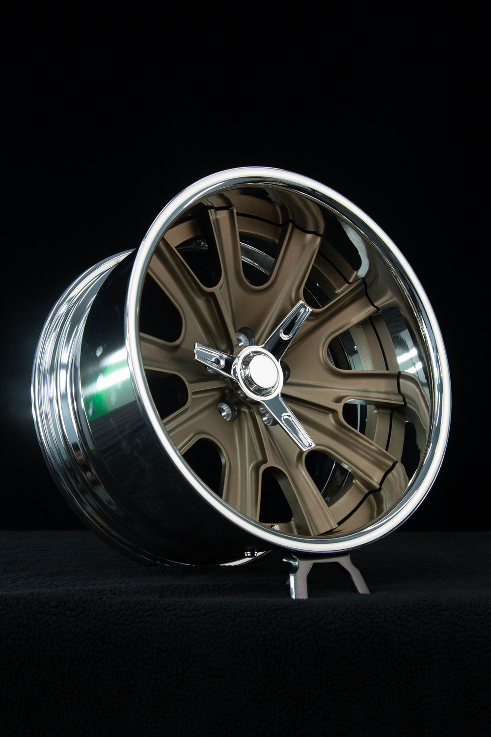 Mustang deep dish rims with bronze spoke and chrome lip