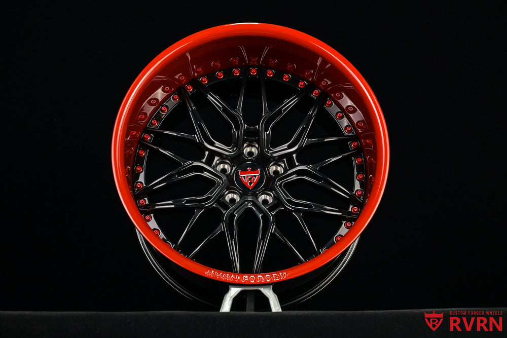 19x12.5 deep dish rear wheel for 1970 Ford Mustang widebody, custom forged by RVRN Wheels with extreme offset