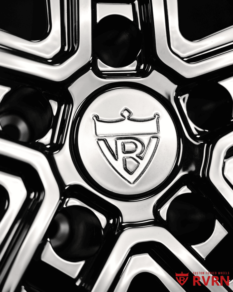 22 inch deep dish black rims for vintage chevy pickup - detailed view