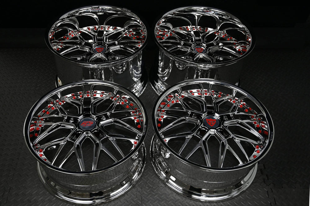 Deep dish chrome wheel design on 1973 Camaro by RVRN