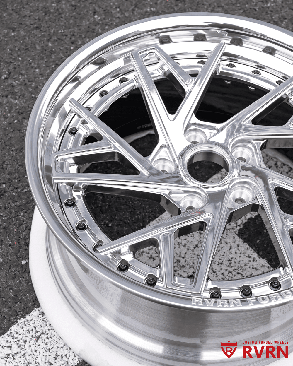 Regatta Blue inner barrel forged wheels for classic Pontiac Trans Am, two tone forged wheels with custom color specification