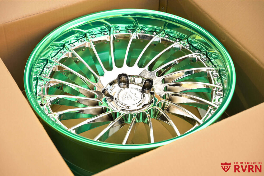 Design your own wheels for 1985 Monte Carlo — RV-DN01 chrome and green forged