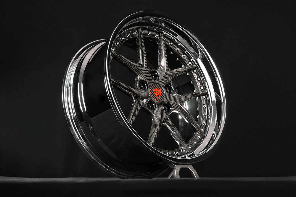 Front 20x9 forged wheels fitment on 1986 Chevy C10 featuring RVRN RV-DR08D custom wheels designed for OEM brake clearance