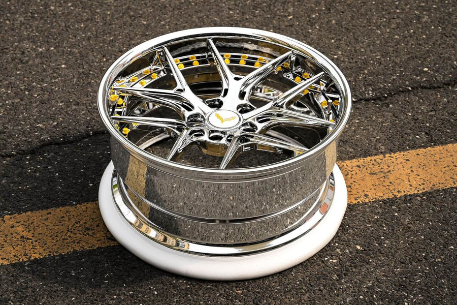 1986 Corvette C4 Custom Deep Dish Chrome Forged Wheels: RV-DR08D