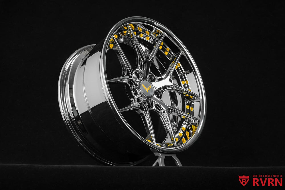 RVRN RV-DR08D custom wheels with staggered 19-inch fitment for C4 Corvette