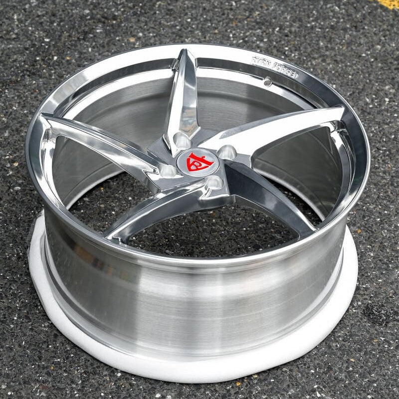 1989 FORD MUSTANG GT Custom 5 Spoke Polished Aluminum Forged Wheels: RV-MC35
