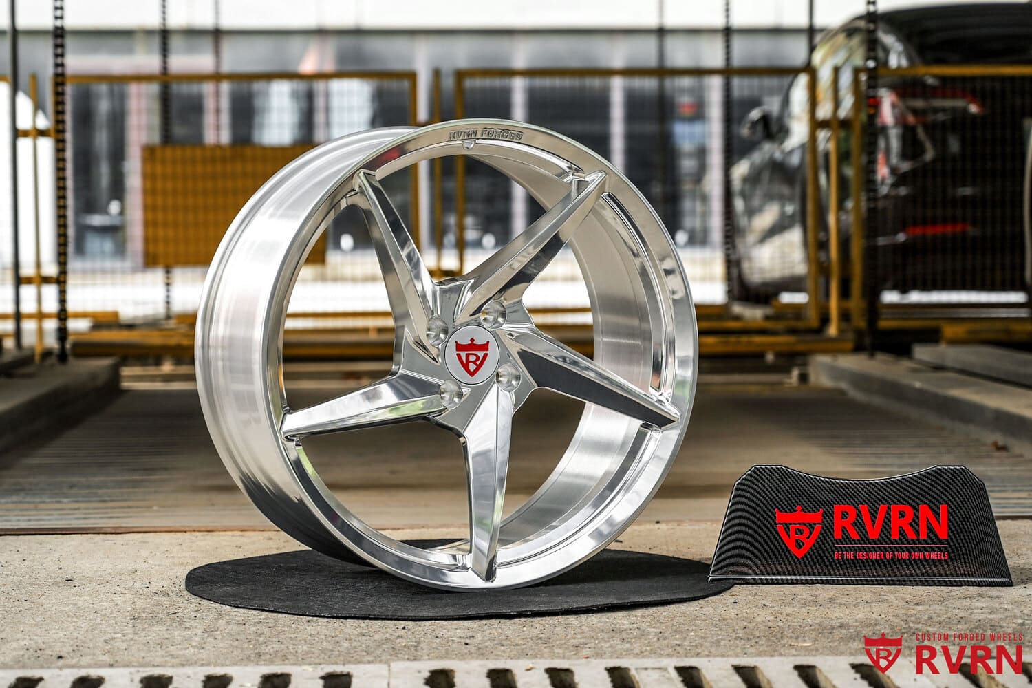 Custom Dodge Challenger Wheels | Red & Black 5 Spoke Concave