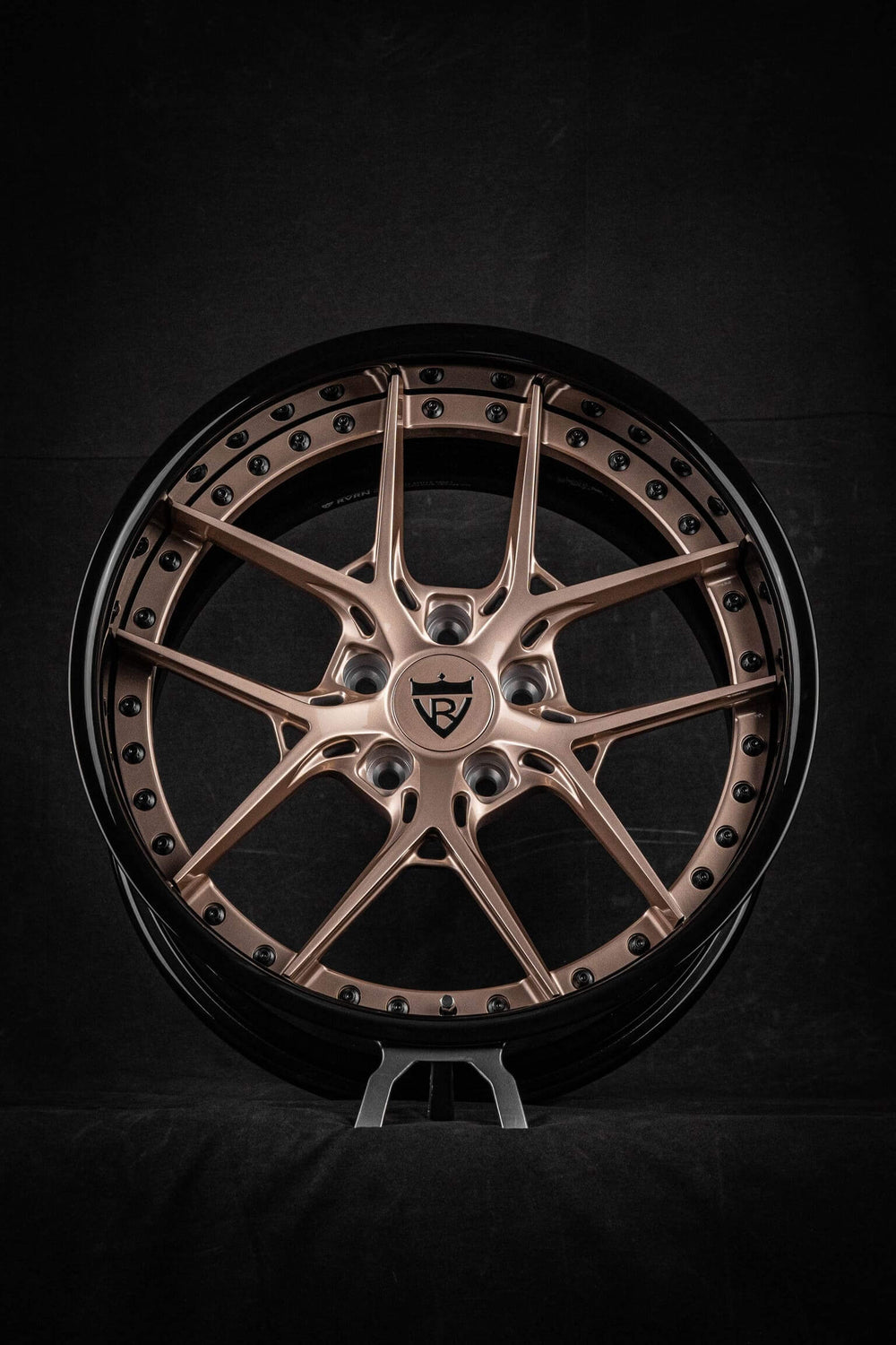 1991 Mustang rear deep dish forged wheel in stone gold finish
