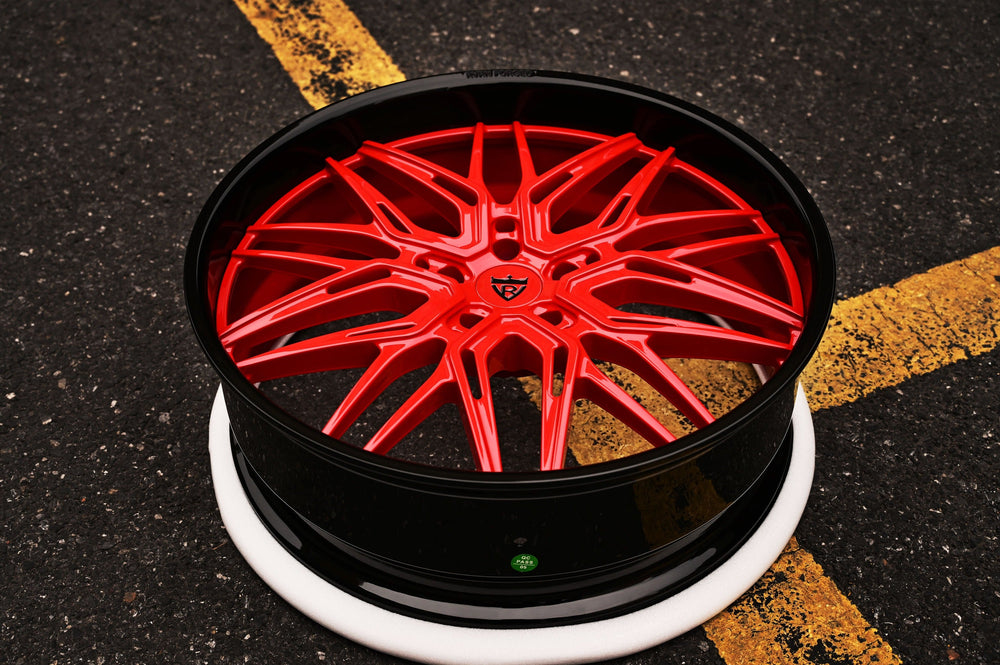 1994 Chevrolet Silverado 1500 on RVRN RV-T081 forged wheels in RVRN Red and Gloss Black (photo 02)