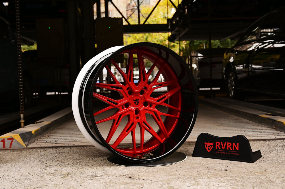 1994 Chevrolet Silverado 1500 on RVRN RV-T081 forged wheels in RVRN Red and Gloss Black (photo 04)
