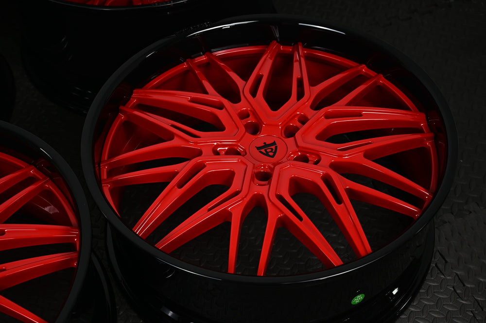 1994 Chevrolet Silverado 1500 on RVRN RV-T081 forged wheels in RVRN Red and Gloss Black (photo 06)
