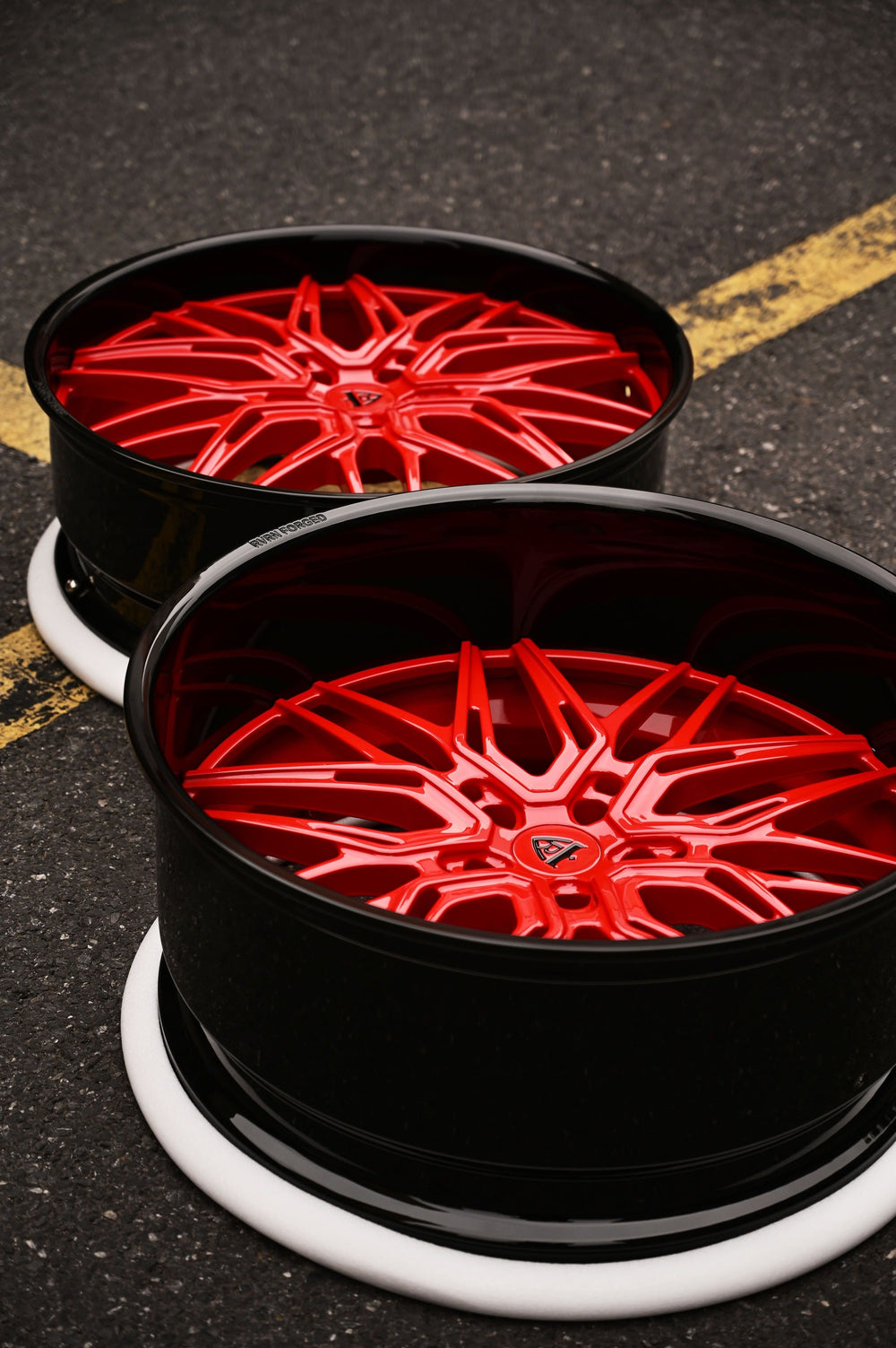 1994 Chevrolet Silverado 1500 on RVRN RV-T081 forged wheels in RVRN Red and Gloss Black (photo 07)