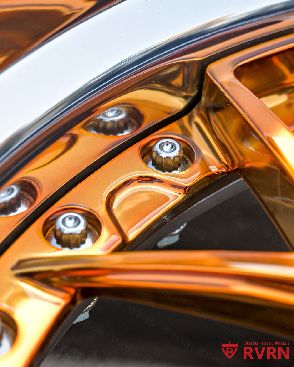 RV-DC12 Corvette ZR1 wheels polished aluminum inner barrel and lip detail deep dish construction