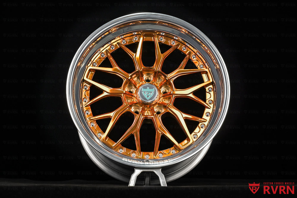 RV-DC12 Corvette ZR1 forged wheels brushed aluminum outer barrel polished inner barrel lip detail 18 inch