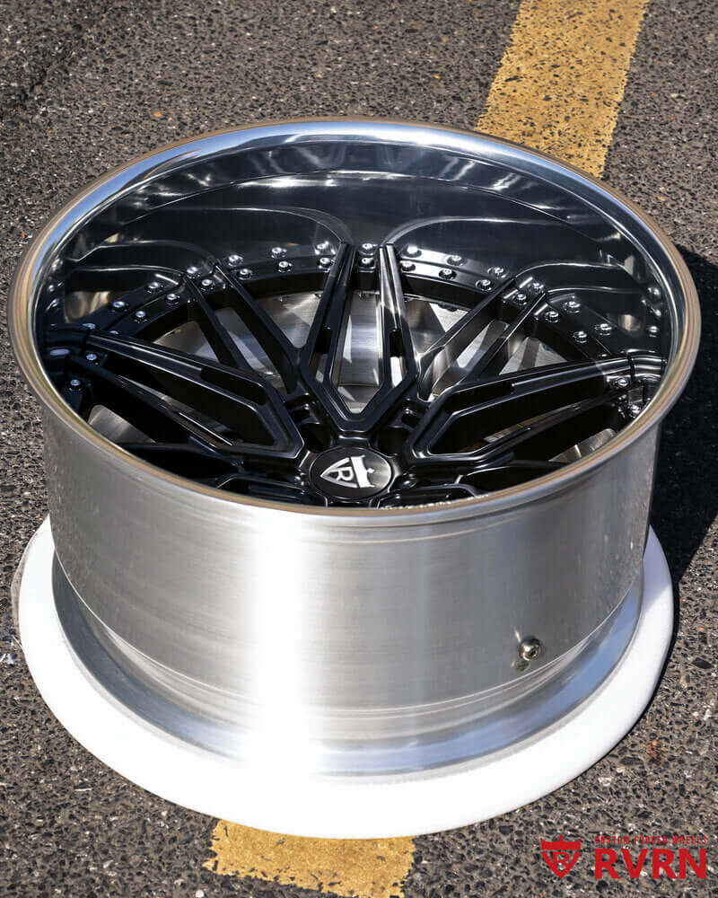  Close-up of polished RV-T081 Holden forged rims