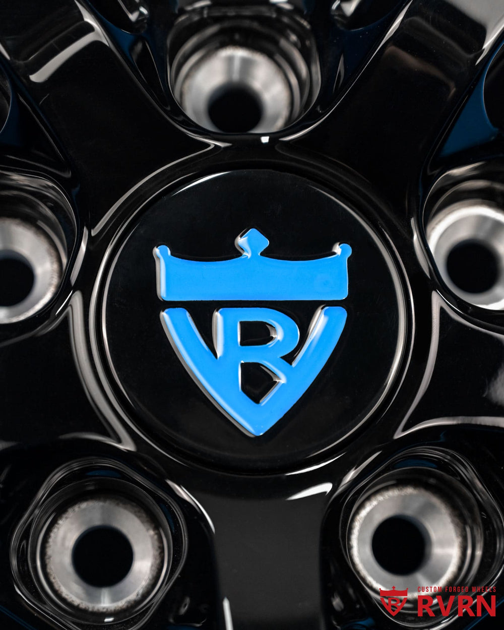 Rear deep dish custom Corvette C5 wheels in 20x11 +40MM featuring aggressive forged lip and rapid blue barrel finish