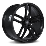 CUSTOM 1-PIECE FORGED 5 SPOKE WHEELS: RV-MF12 in sleek black finish, designed for Ferrari 458 with precision engineering.
