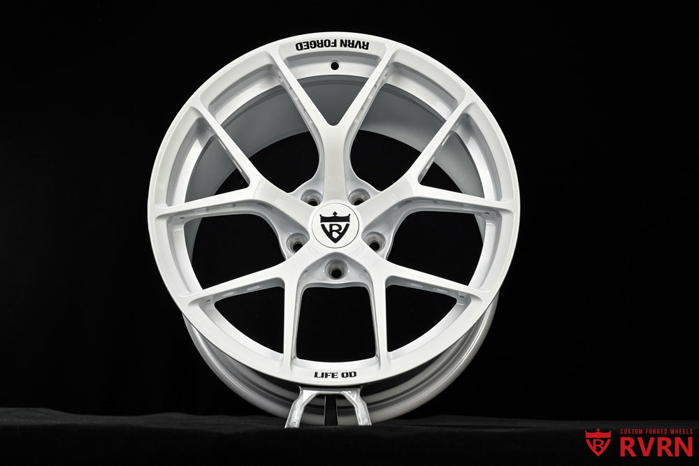 Lexus GS300 front wheel 18x9.5 -16MM concave forged RV-MR01 ivory white precision machining detail