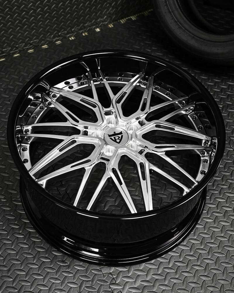 22x9 polished aluminum deep dish wheel for Bentley GT by RVRN
