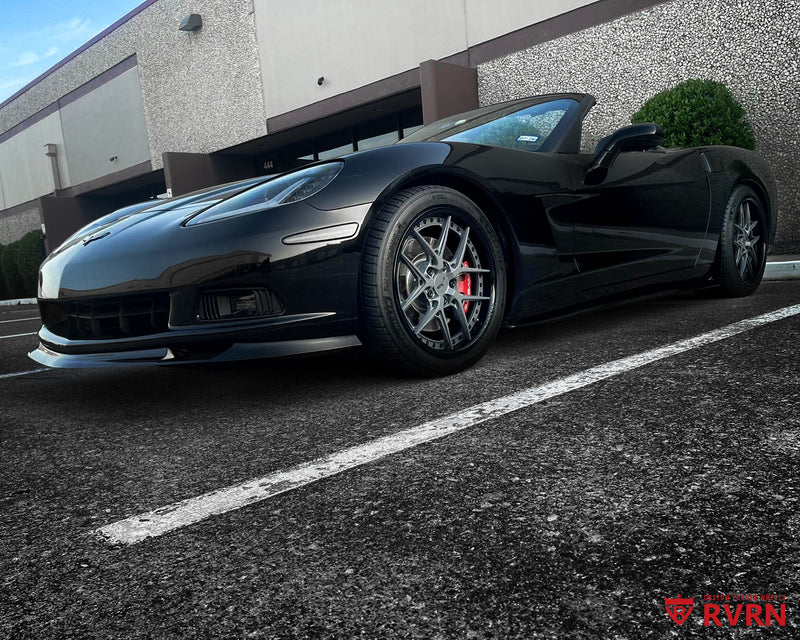 Gunmetal RVRN RV-DR08D forged wheel on a Corvette C6.