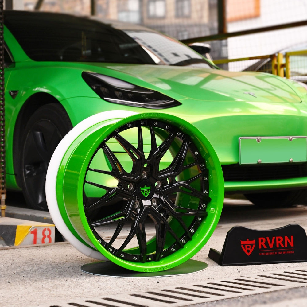 2007 Lamborghini Gallardo Spyder on RVRN RV-T081 custom forged wheels in black green - 01