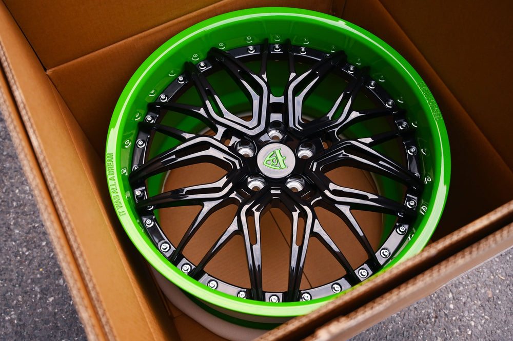 2007 Lamborghini Gallardo Spyder on RVRN RV-T081 custom forged wheels in black green - 03