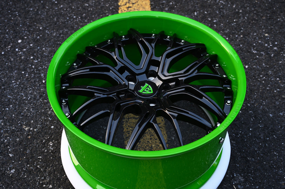 2007 Lamborghini Gallardo Spyder on RVRN RV-T081 custom forged wheels in black green - 04