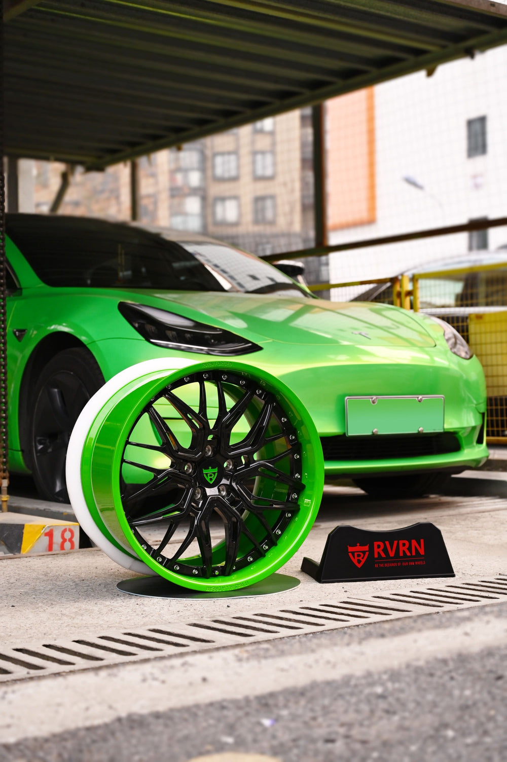 2007 Lamborghini Gallardo Spyder on RVRN RV-T081 custom forged wheels in black green - 06