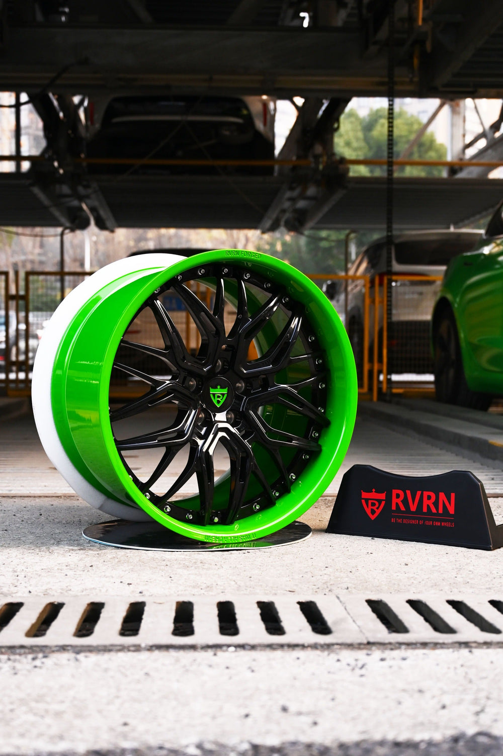 2007 Lamborghini Gallardo Spyder on RVRN RV-T081 custom forged wheels in black green - 07