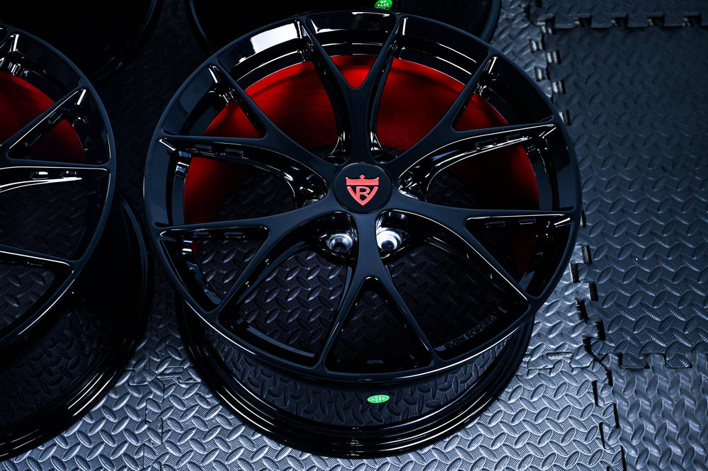 2008 Dodge Viper on RVRN RV-MR01 forged wheels in Gloss Black Spoke with Red Inner Barrel (photo 04)