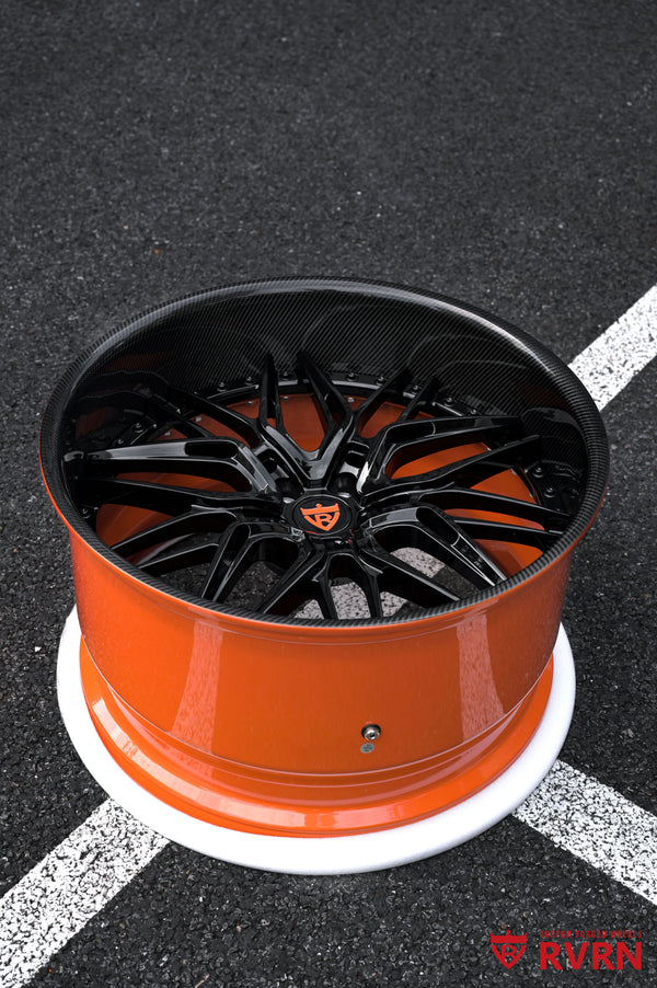 Custom 2011 Bentley Continental GT forged wheels 22x13 rear deep dish setup with gloss black spokes