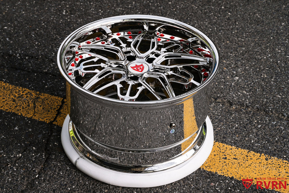 2011 Corvette Grand Sport Wheels custom chrome forged front view