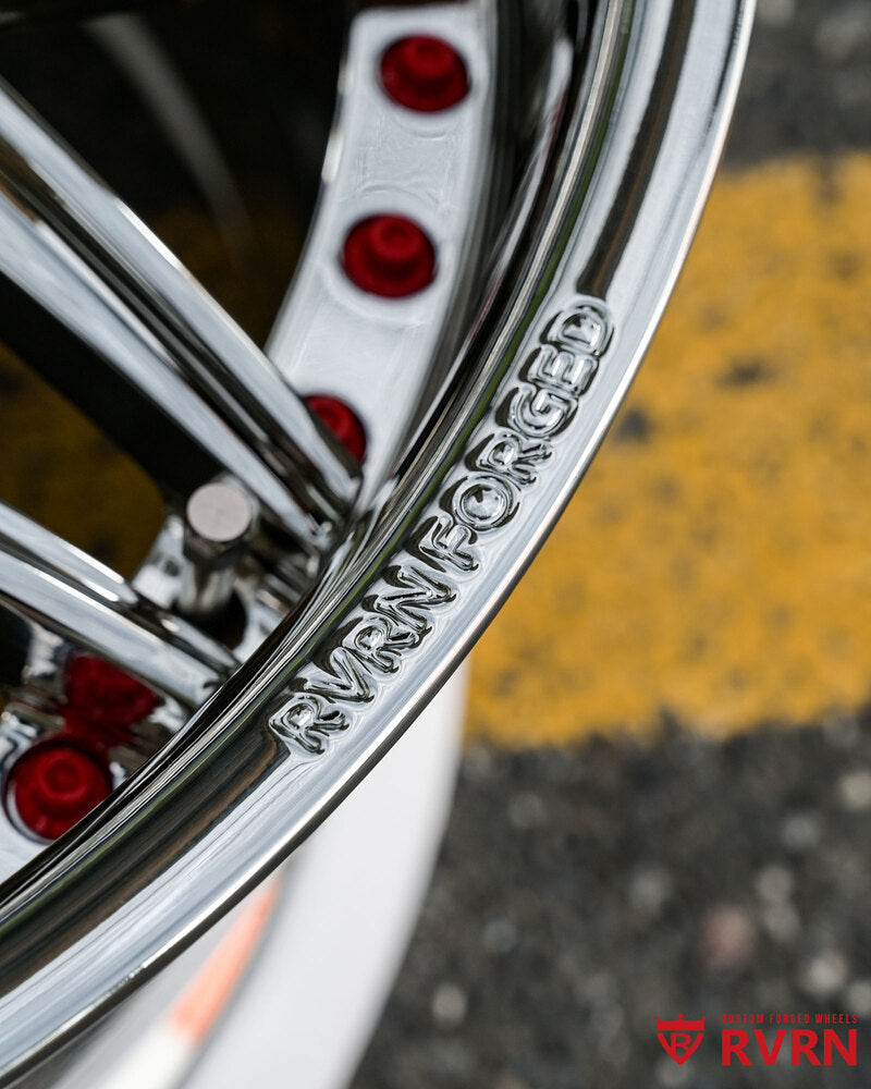 Rear angle view of C6 Corvette Grand Sport chrome wheels