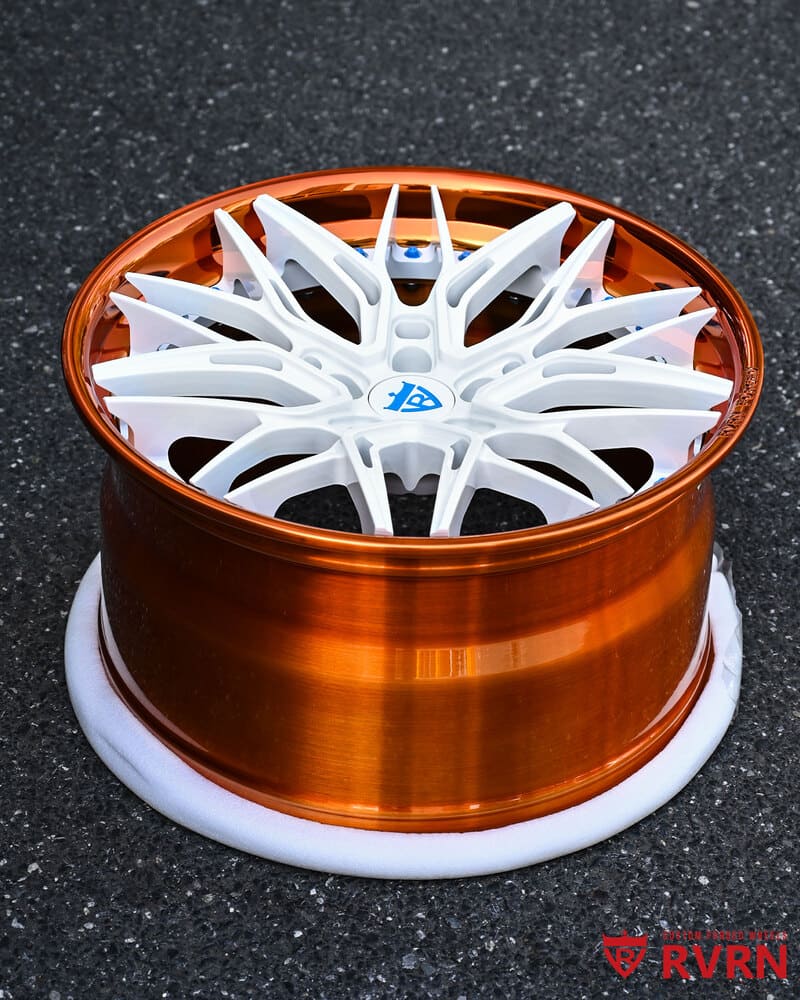 Polished orange barrel for Mustang RV-C081 2-piece wheel