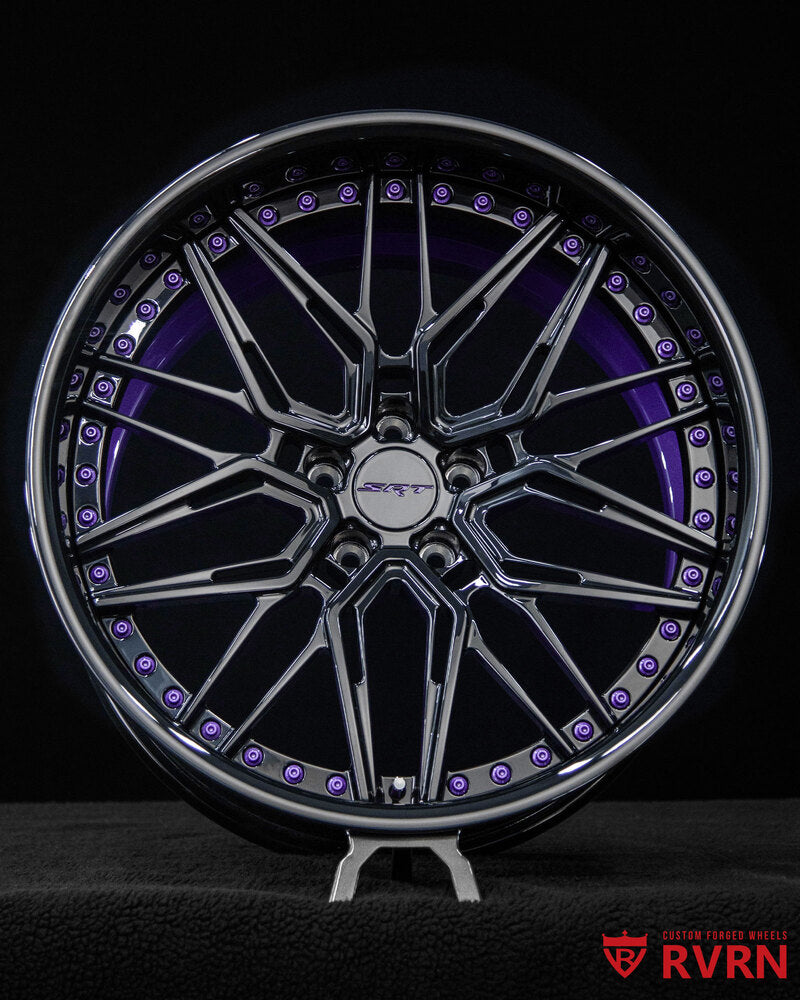 2011 Dodge Challenger Scat Pack Widebody Black & Purple Wheels:RV-T081