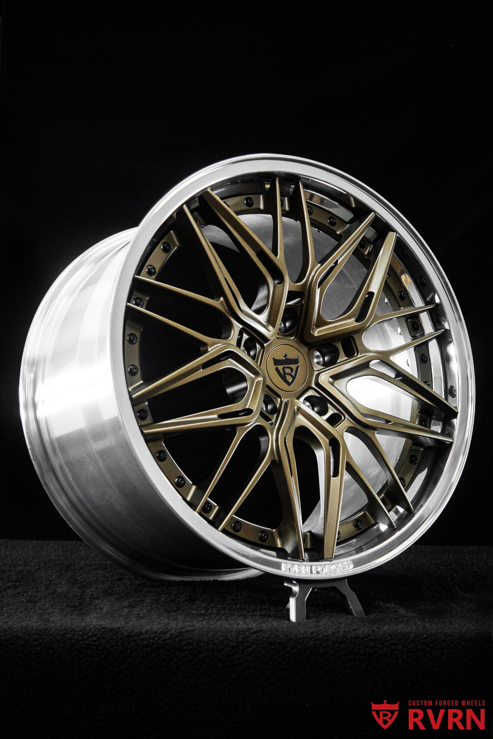 Side profile view of Porsche 911 Carrera S with RVRN custom forged wheels, showcasing staggered 20x9 and 21x11.5 fitment designed for OEM brake clearance.