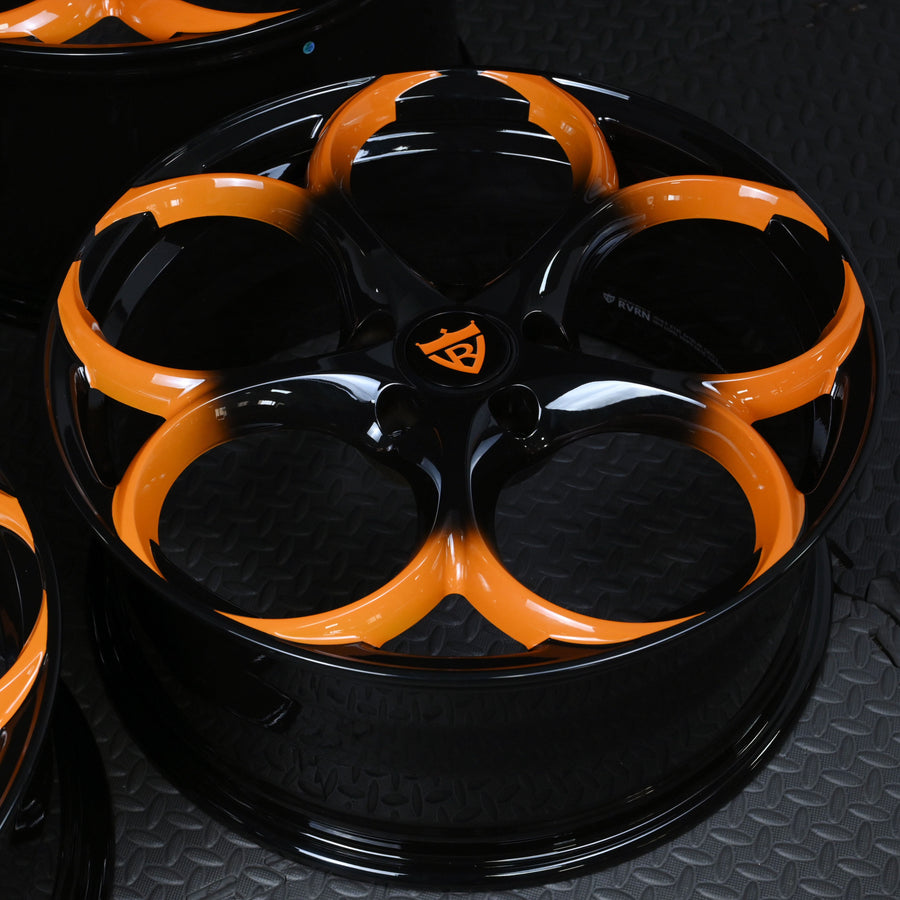 2014 Corvette C7 Custom Forged Wheels: RV-MS016 Orange Gradient