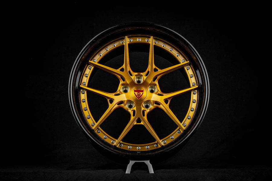 2015 Bentley GT Custom Custom Deep Dish Transparent Dark Gold Forged Wheels: RV-DR08