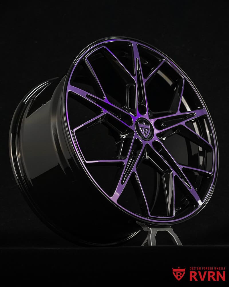 RVRN Wheels RV-MR20 dark purple spoke with gloss black finish