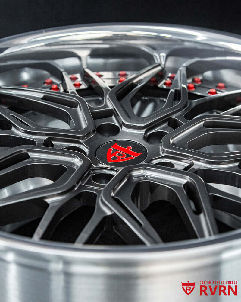 Corvette C7 Z06 custom wheels RV-T081 front angle deep dish forged design