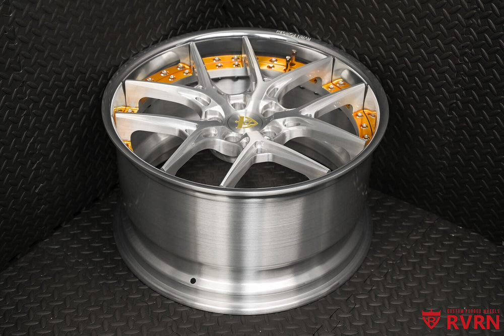 C7 Corvette Stingray custom wheels in brushed aluminum finish