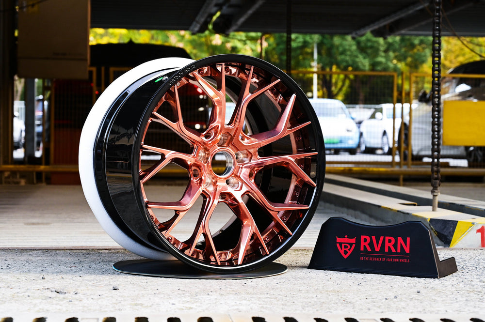 2015 Corvette Z06 on RVRN RV-DR16 forged wheels in Barrel Gloss Black and Brushed Rose Gold (photo 09)