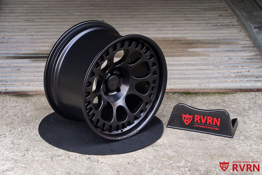 Close-up of 20-inch Mustang GT deep dish forged wheel design RV-DF03