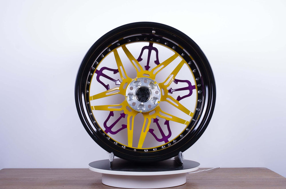 2015 Maserati GranTurismo MC on RVRN RV-RM01 forged wheels in Yellow Spoke with Purple Barrel (photo 04)