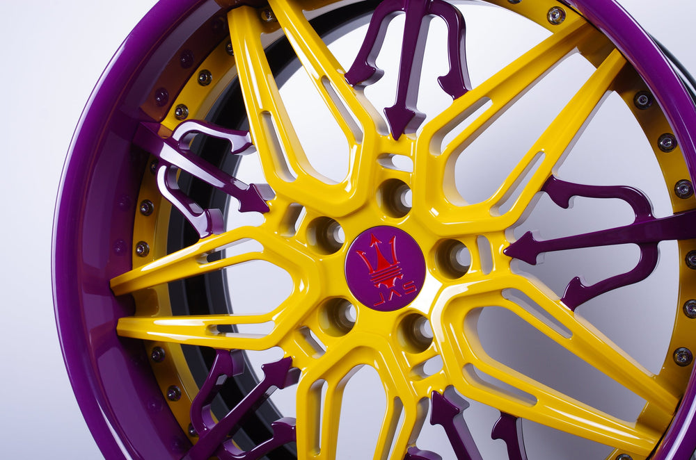 2015 Maserati GranTurismo MC on RVRN RV-RM01 forged wheels in Yellow Spoke with Purple Barrel (photo 06)