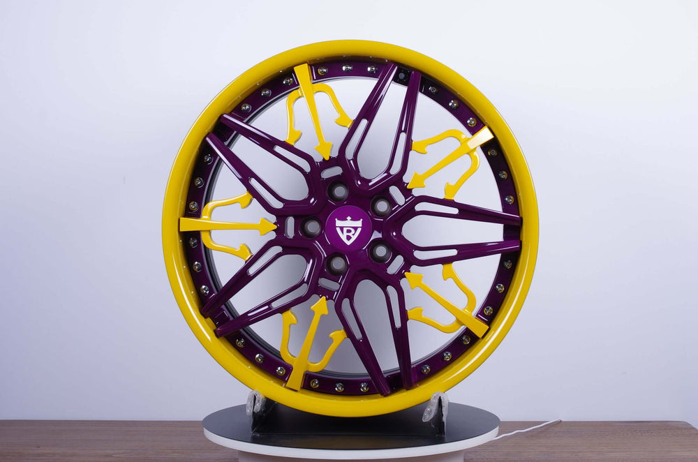 2015 Maserati GranTurismo MC on RVRN RV-RM01 forged wheels in Yellow Spoke with Purple Barrel (photo 07)