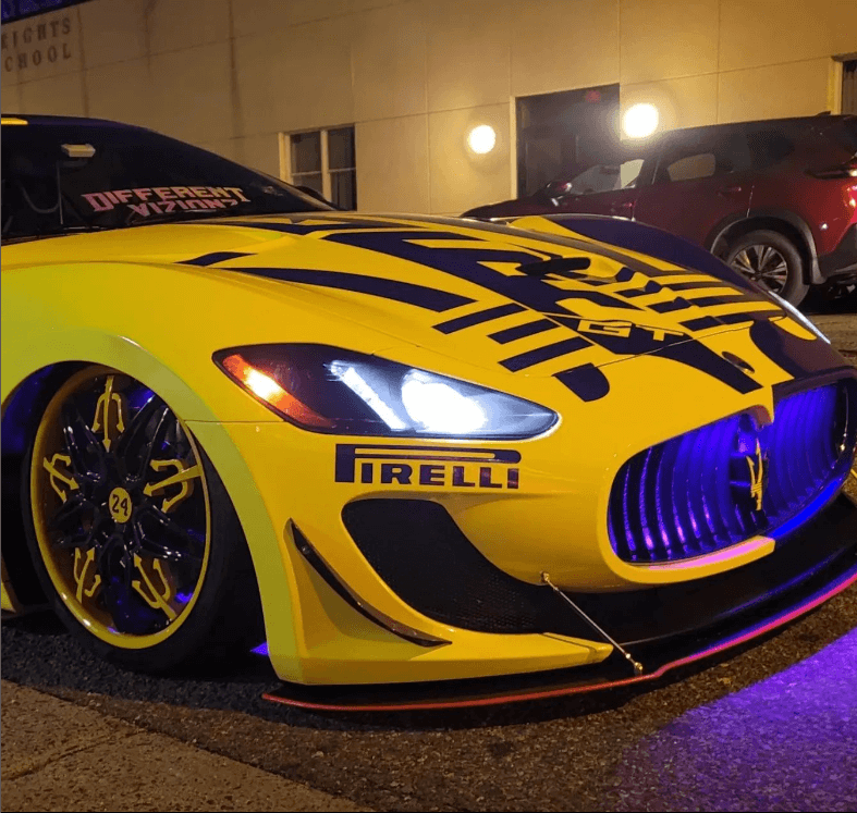 2015 Maserati GranTurismo MC on RVRN RV-RM01 forged wheels in Yellow Spoke with Purple Barrel (photo 09)